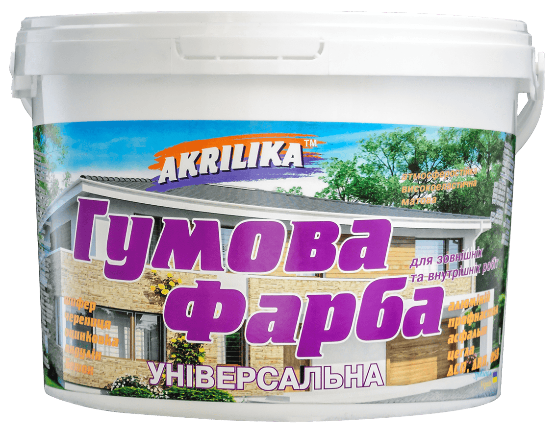 Фарба гумова універсальна Akrilika зелена 12 кг